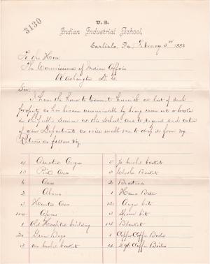 List of Unserviceable Property and Requesting it be Dropped from Property Returns for February 1888
