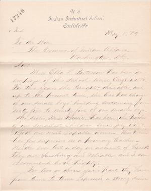Request of Ella and Bessie Patterson to Transfer to Albuquerque