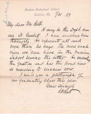 Pratt Forwards Letter and Recommends Isaac N. Cundall