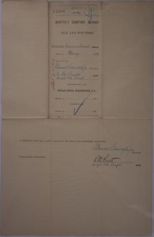 Monthly Sanitary Report of Sick and Wounded, May 1889