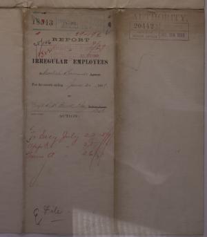 Report of Irregular Employees, June 1889