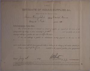 Estimate of Supplies, July 1889
