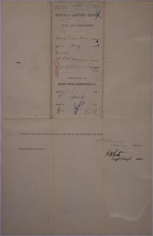 Monthly Sanitary Report of Sick and Wounded, July 1889