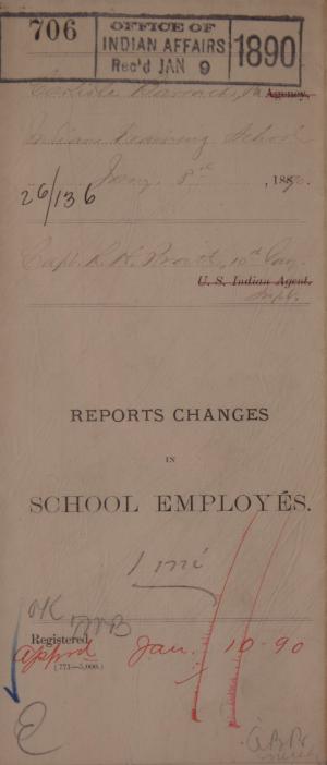 Descriptive Statement of Changes in School Employees and Application, January 1890