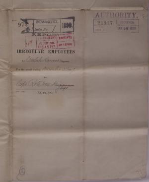 Report of Irregular Employees, December 1889