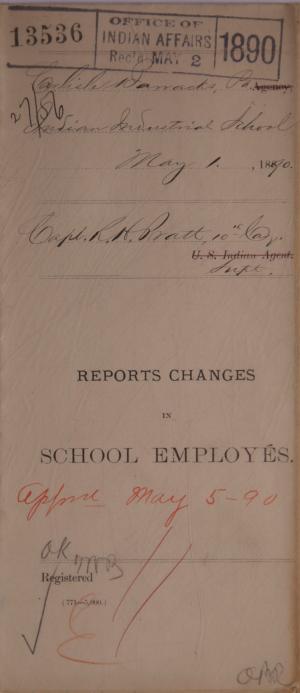 Descriptive Statement of Changes in School Employees, May 1890