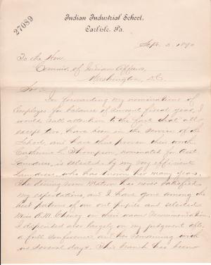 Descriptive Statements of Changes in School Employees, September 1890 (1) Descriptive Statements of Changes in School Employees, September 1890 (1)