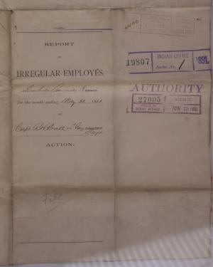 Report of Irregular Employees, May 1891