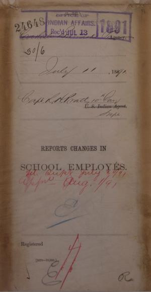 Descriptive Statement of Changes in School Employees, July 1891