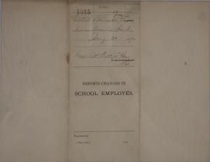 Descriptive Statement of Changes in School Employees and Application, January 1892