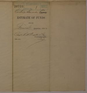 Estimate of Funds, Fourth Quarter 1892
