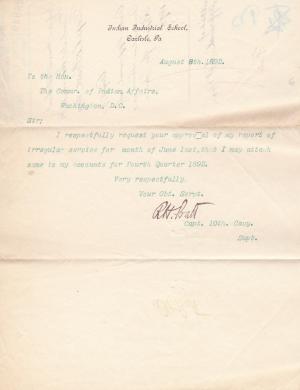 Attention Called to Report of Irregular Employees, June 1892 (Letter)