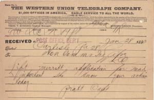 Attention Called to Cornelia A. Merritt's Application for Sick Leave of Absence (Telegram)