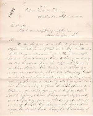 Report on Recruiting Students in Michigan and Minnesota in 1893 Report on Recruiting Students in Michigan and Minnesota in 1893