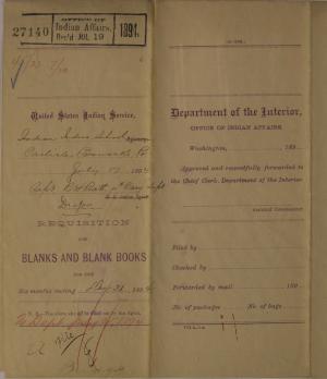 Requisition for Blanks and Blank Books, July 1894