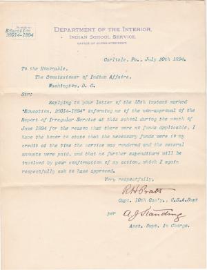 Approval Request for Report of Irregular Employees, June 1894 