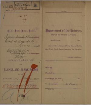 Special Requisition for Blanks and Blank Books, November 1894