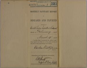 Monthly Sanitary Report of Diseases and Injuries, February 1895