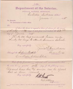 James W. Hendren's Application for Annual Leave of Absence 
