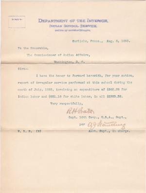 Report of Irregular Employees, July 1895
