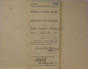 Monthly Sanitary Report of Diseases and Injuries, September 1895