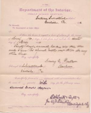 Fanny G. Paull's Request for Sick Leave of Absence 