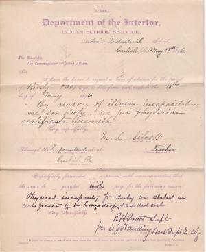 M. L. Silcott's Request for Sick Leave of Absence 
