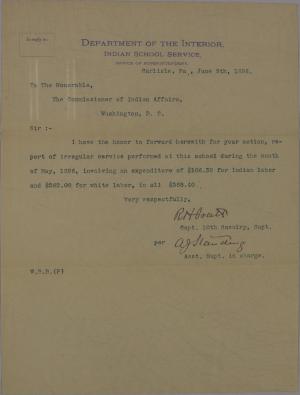Report of Irregular Employees, May 1896