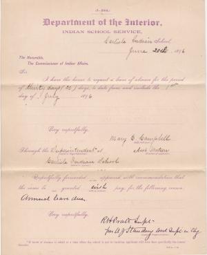 Mary E. Campbell's Request for Leave of Absence 