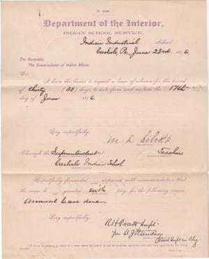 M. L. Silcott's Request for Annual Leave of Absence 