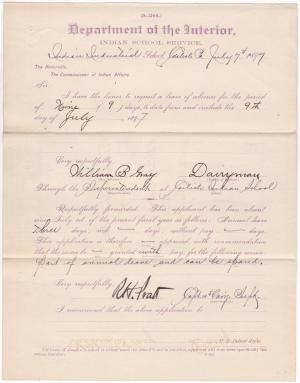 William B. Gray's Application for Annual Leave of Absence 