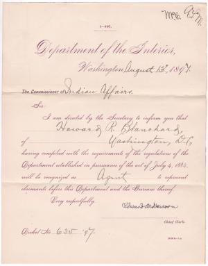 Form Indicating Howard R. Blanchard is Agent