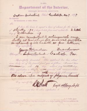 James W. Hendren's Request for Sick Leave of Absence and Resignation