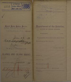 Requisition for Blanks and Blank Books, January 1898