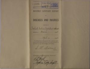 Monthly Sanitary Report of Disease and Injuries, March 1898