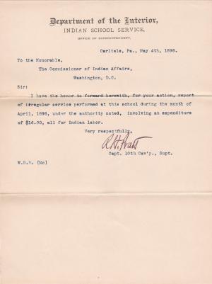 Report of Irregular Employees, April 1898