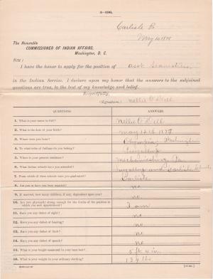Application for Employment from Nellie O'Dell