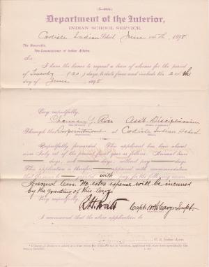 Chauncey Y. Robe's Application for Annual Leave of Absence 