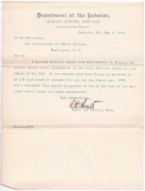 Roberta E. Wilson's Request for Leave of Absence 