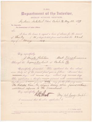 J. Banks Ralston's Application for Leave of Absence 
