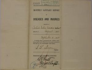 Monthly Sanitary Report of Diseases and Injuries, August 1899