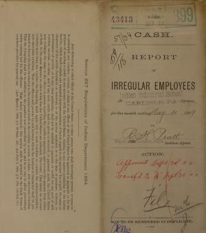 Report of Irregular Employees, August 1899