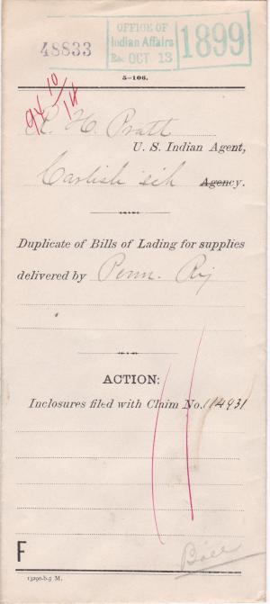 Bills of Lading, October 1899