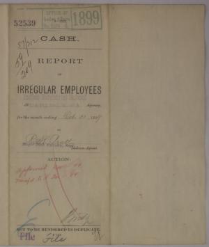Report of Irregular Employees, October 1899