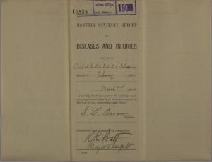 Monthly Sanitary Report of Diseases and Injuries, February 1900