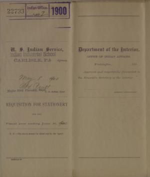 Supplemental Requisition for Stationery, May 1900