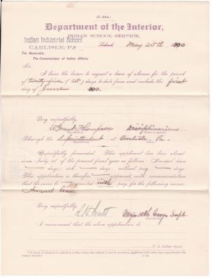 W. Grant Thompson's Application for Leave of Absence