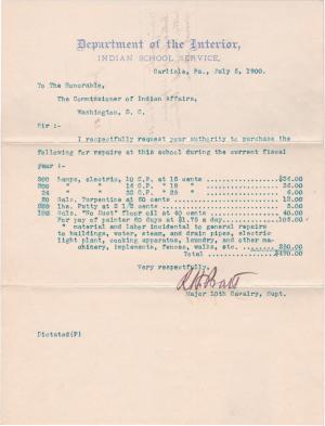 Request to Pay for Various Supplies and General Labor in July 1900