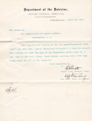 Standing Corrects Names of Lau and Hudson in Correspondence
