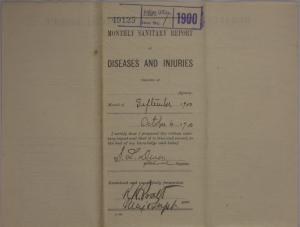 Monthly Sanitary Report of Diseases and Injuries, September 1900